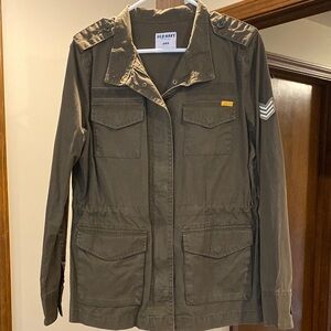 Old Navy Olive Women's Utility Jacket with Epaulettes